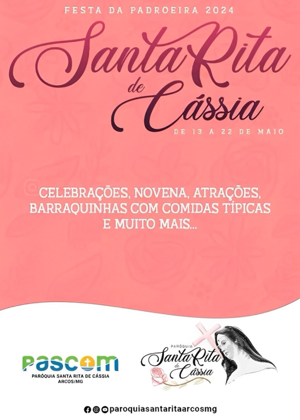Paróquia Santa Rita de Cássia comemorará na próxima semana a sua padroeira e seu primeiro ano como paróquia