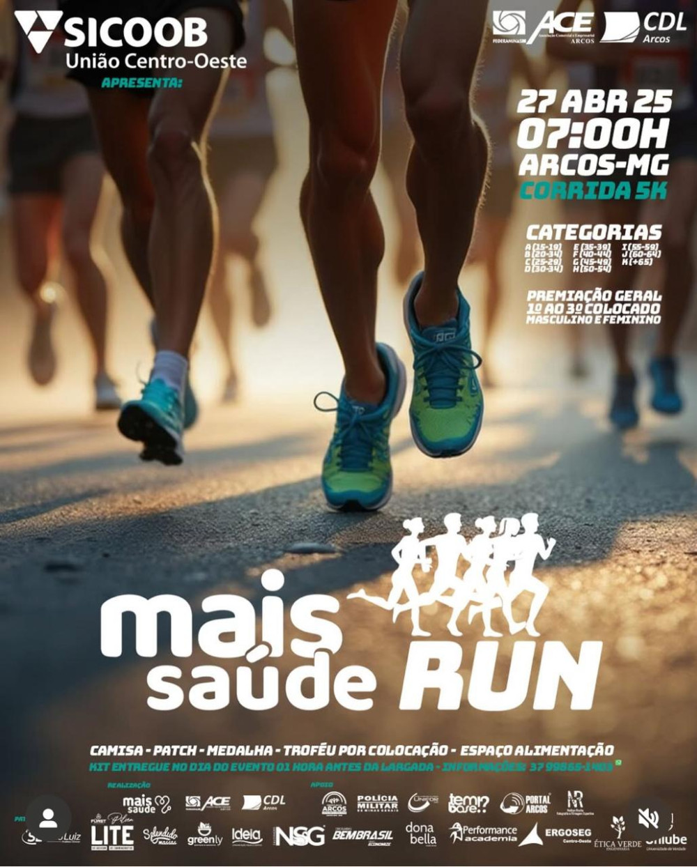 Inscrições abertas para a 3ª edição do MAIS SAÚDE RUN Arcos